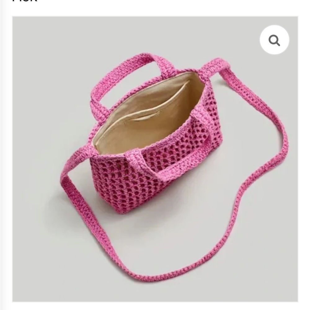 The small transport crossbody: straw edition hot pink - Picture 3 of 7